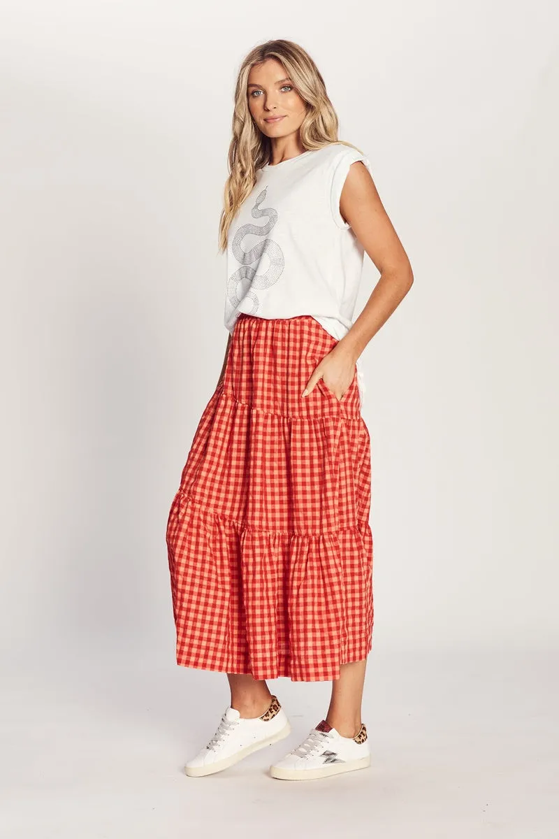 The Others - Gingham Asymmetrical Skirt