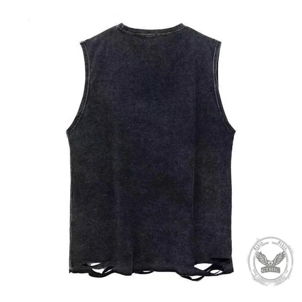 There It Goes Skull Flying Bat Cotton Vest Top