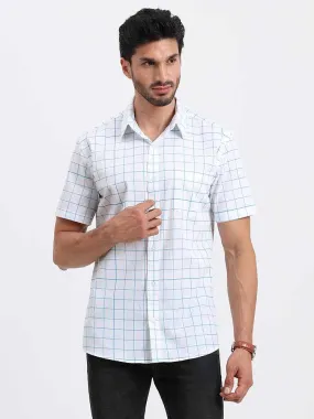 Thin Line Checks Printed Half Sleeve Shirt