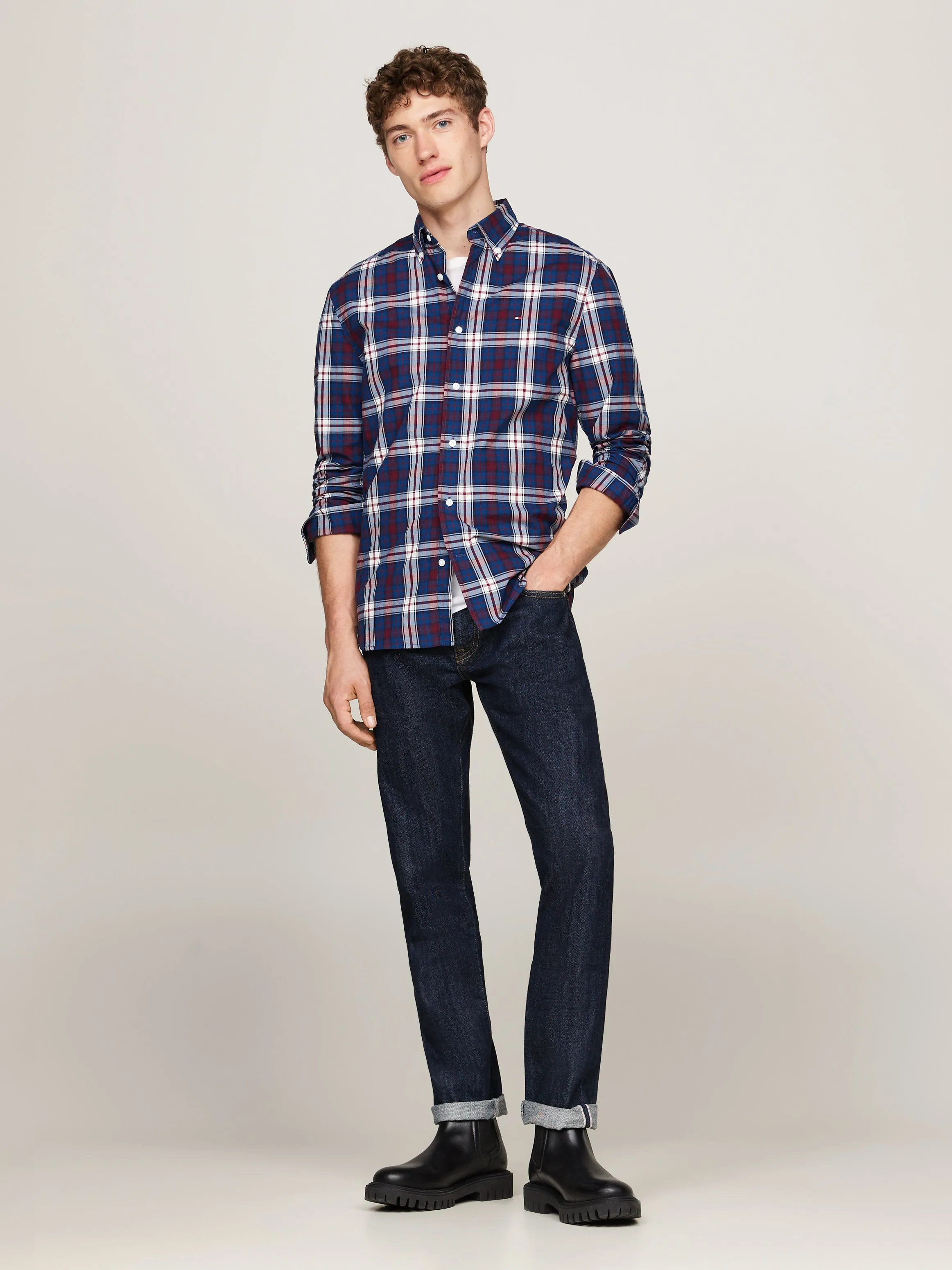 Tommy Tartan Regular Fit Poplin Shirt