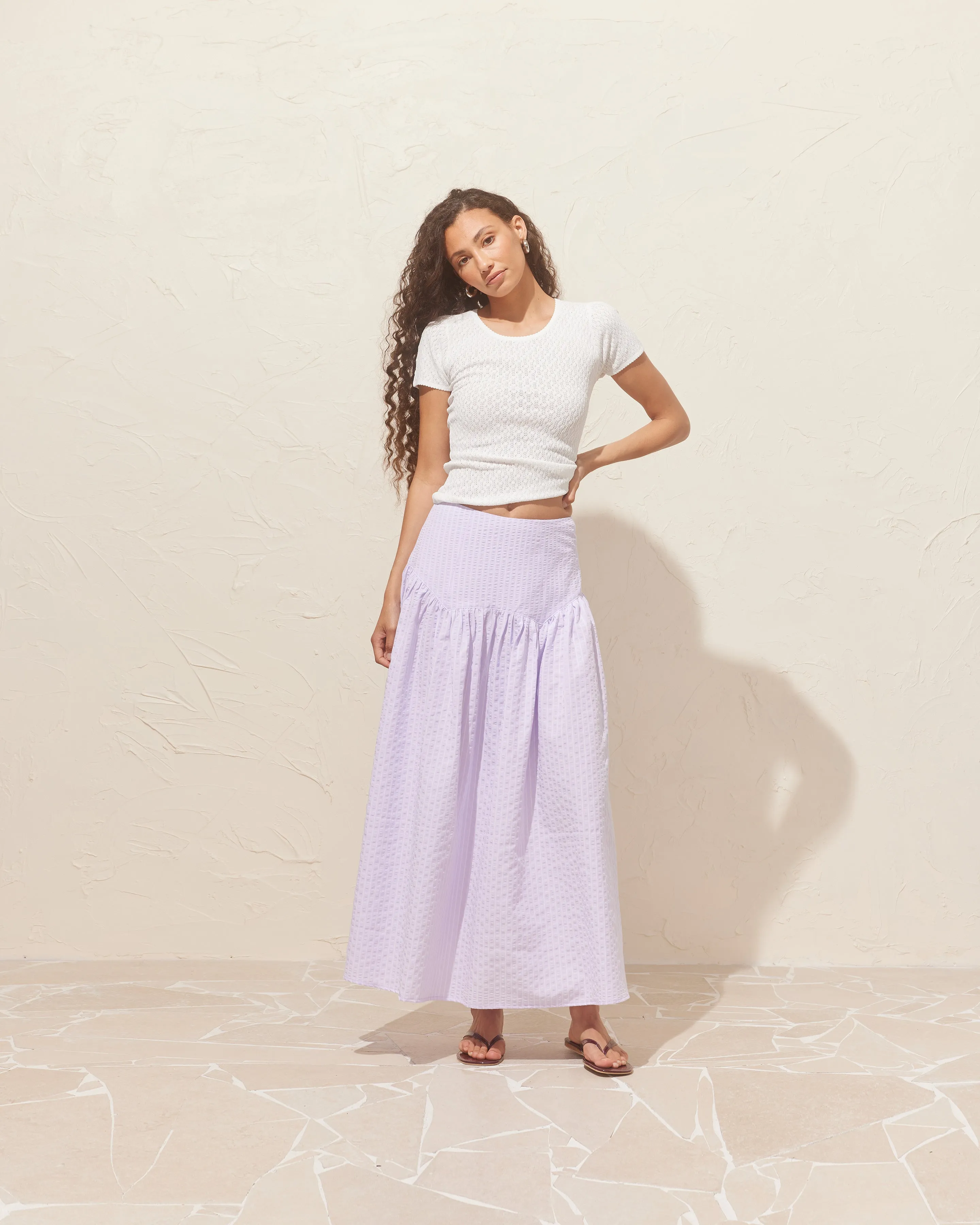 TRULLI SKIRT LILAC STRIPE