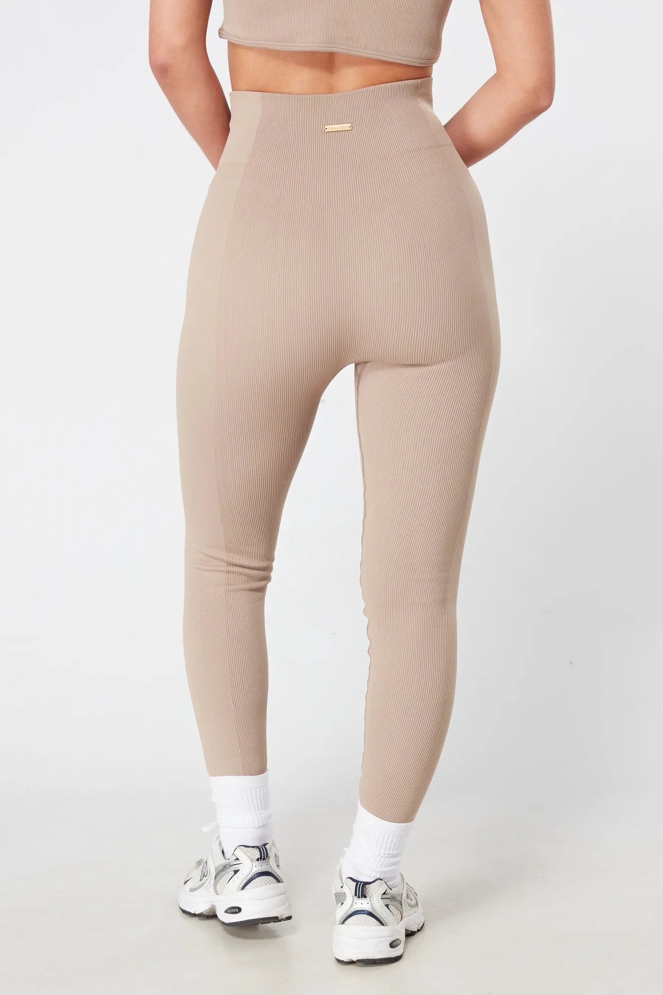 Twill Active Ribbed Legging - MOCHA