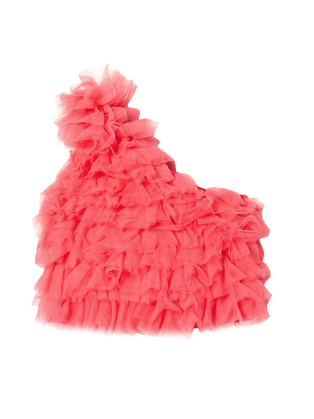 Twinset Girl's tulle ruffled one-shoulder top