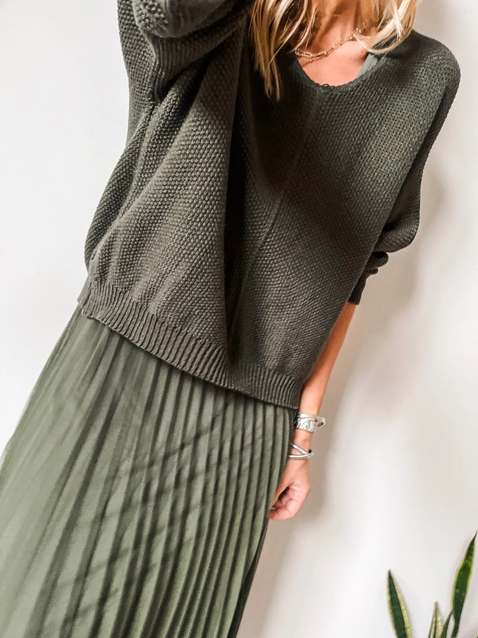 Two-Piece Pleated Jumper Dress