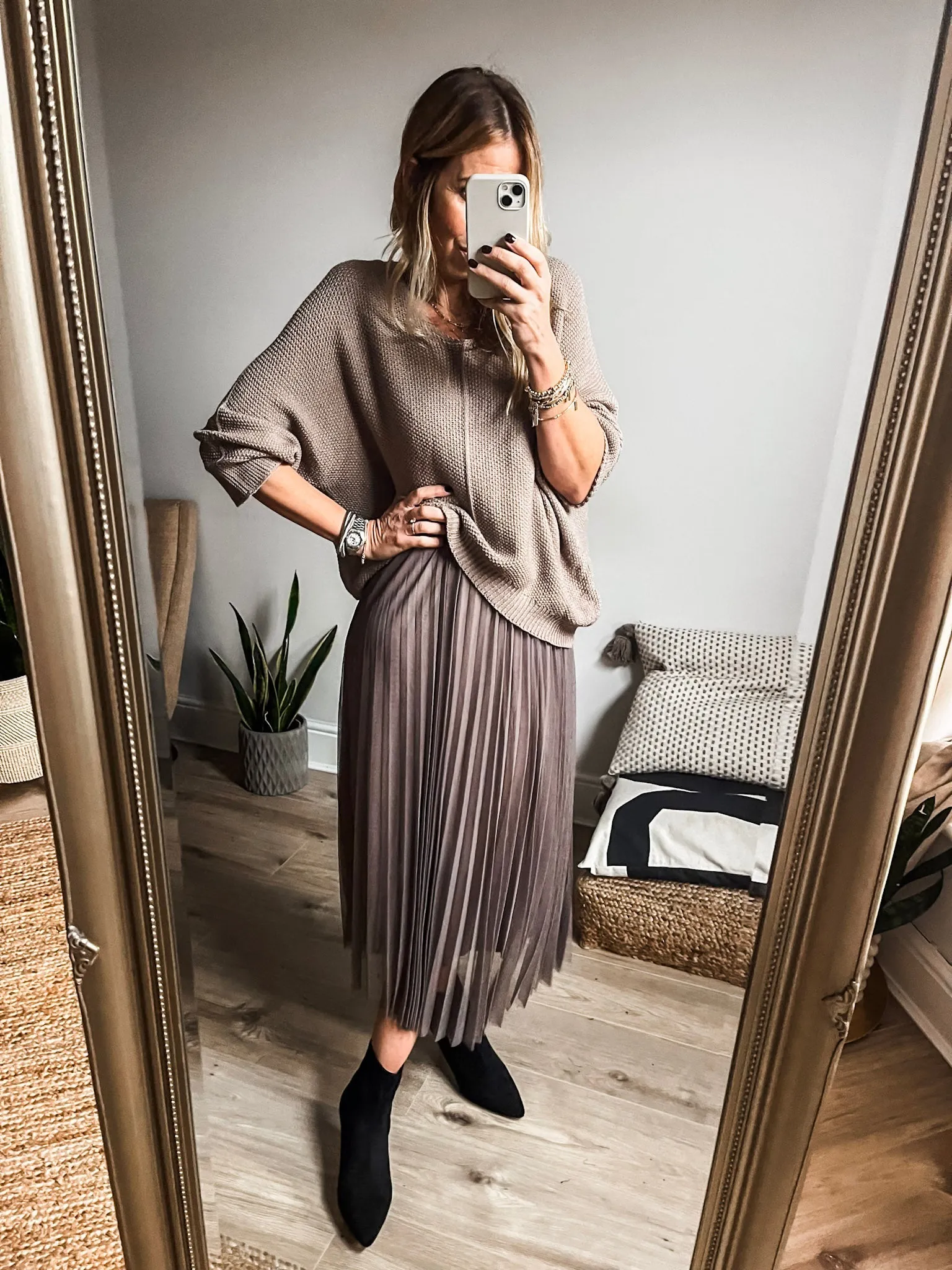 Two-Piece Pleated Jumper Dress