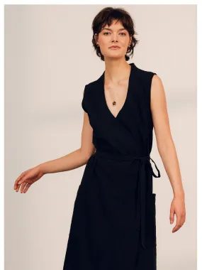 Uma Wrap Around Dress in Black