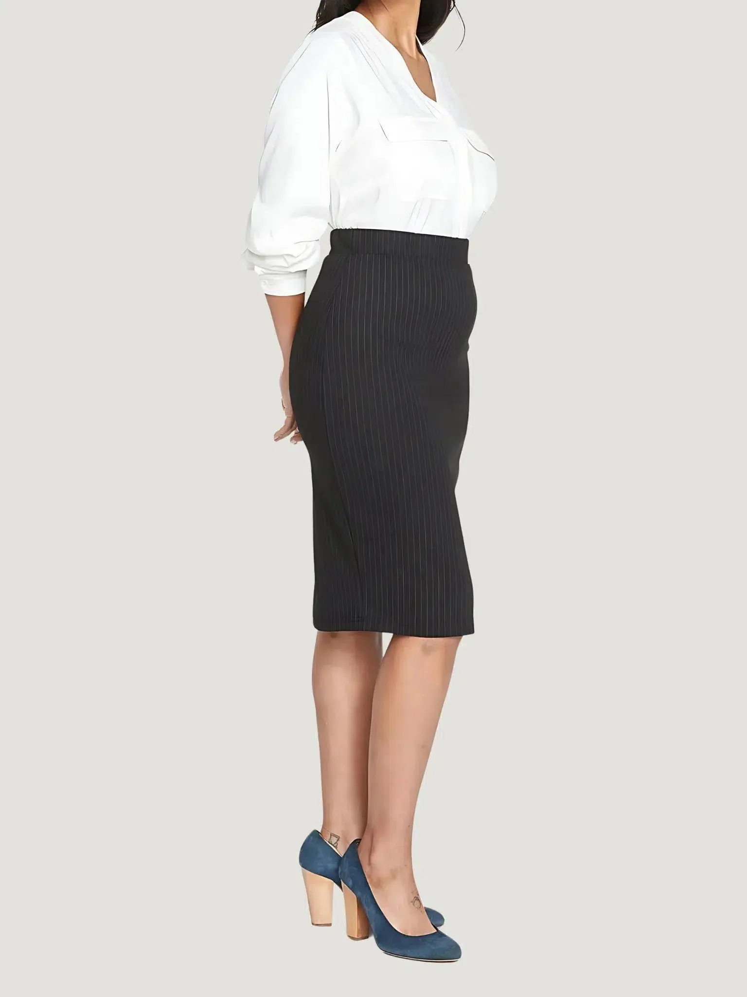 Universal Standard Danube Ponte Pinstripe Skirt