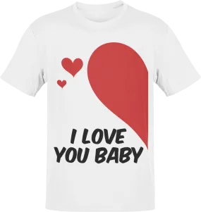 Valentines I Love You Baby Adult Right T-Shirt