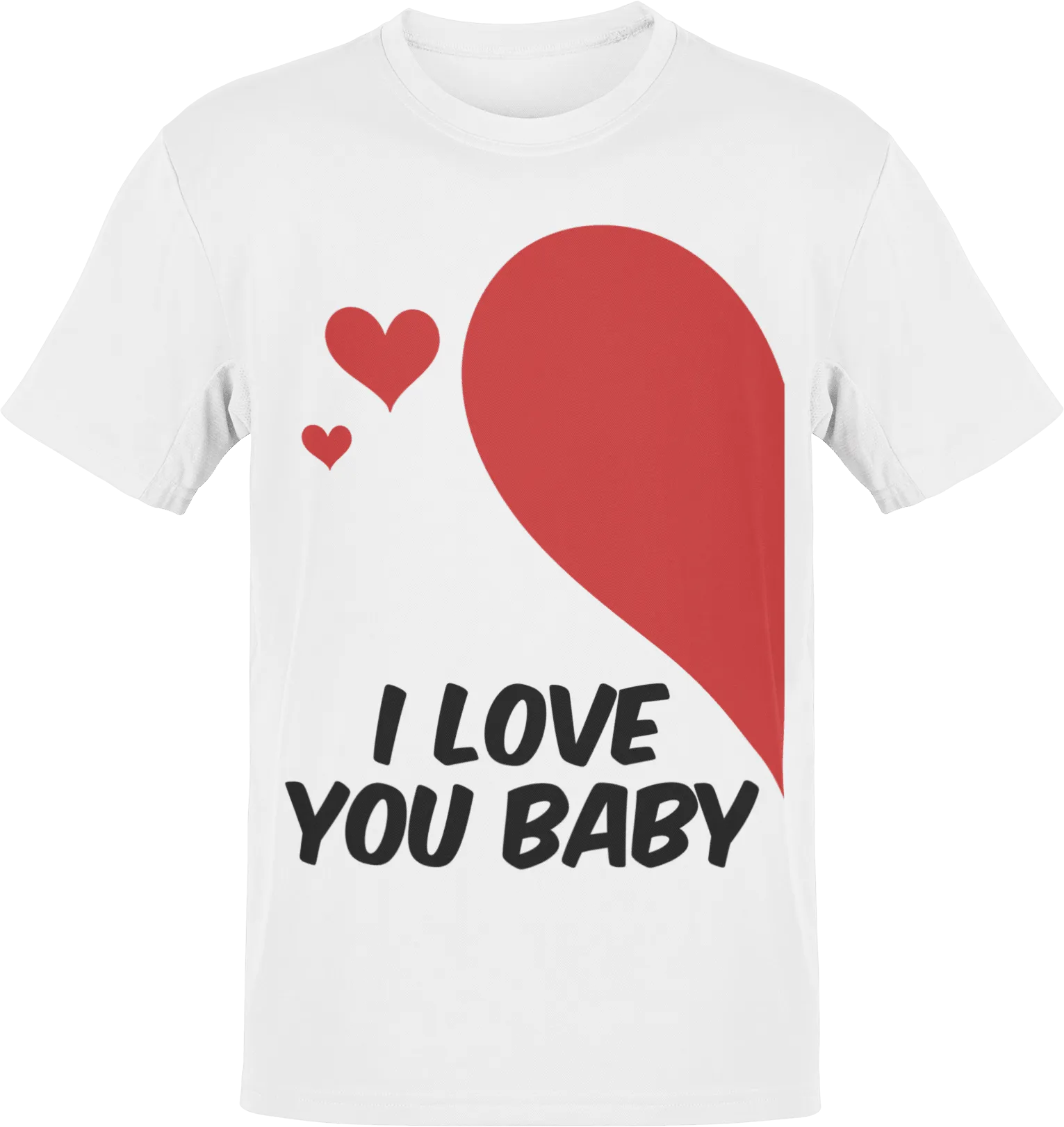 Valentines I Love You Baby Adult Right T-Shirt