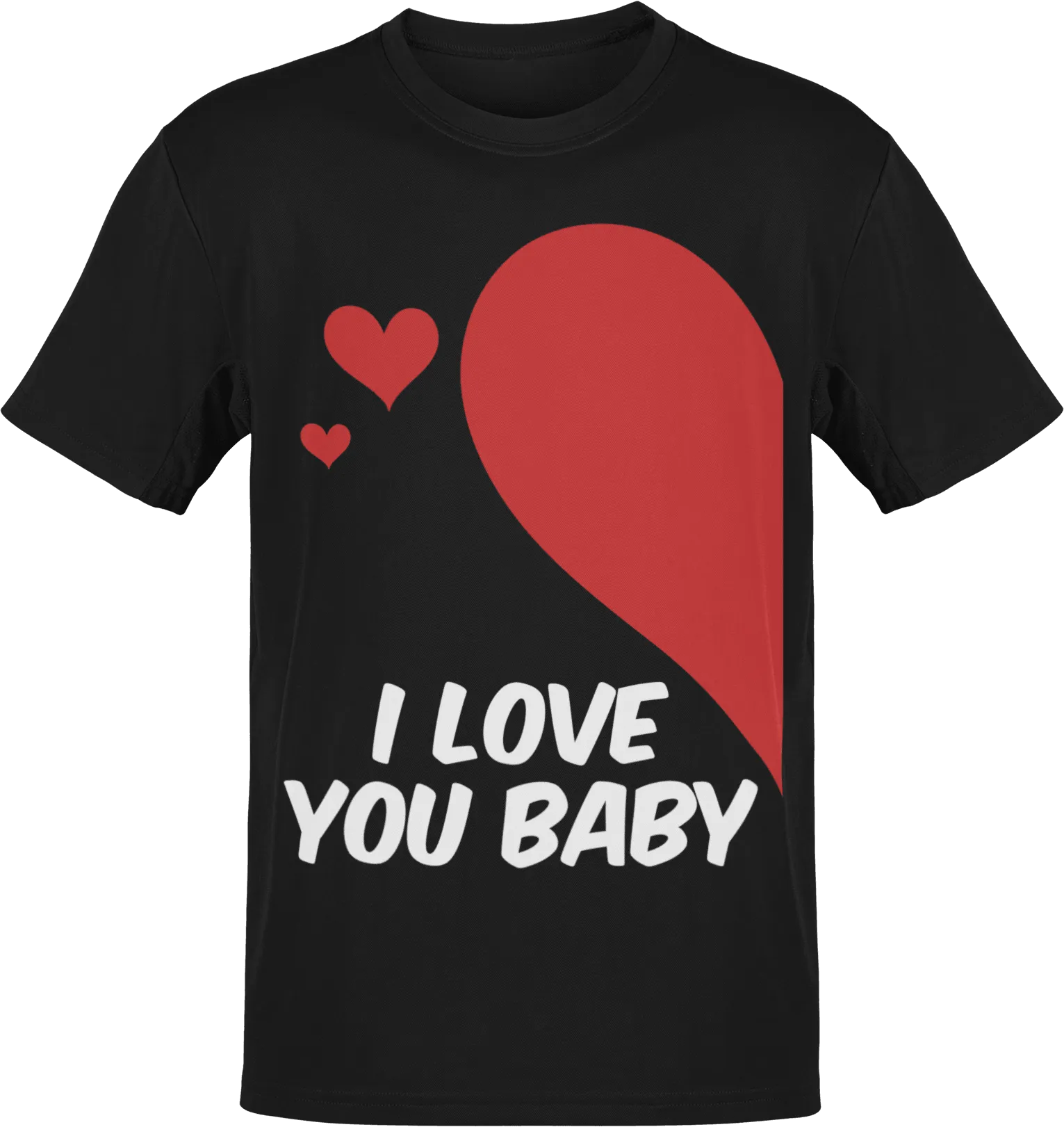 Valentines I Love You Baby Adult Right T-Shirt