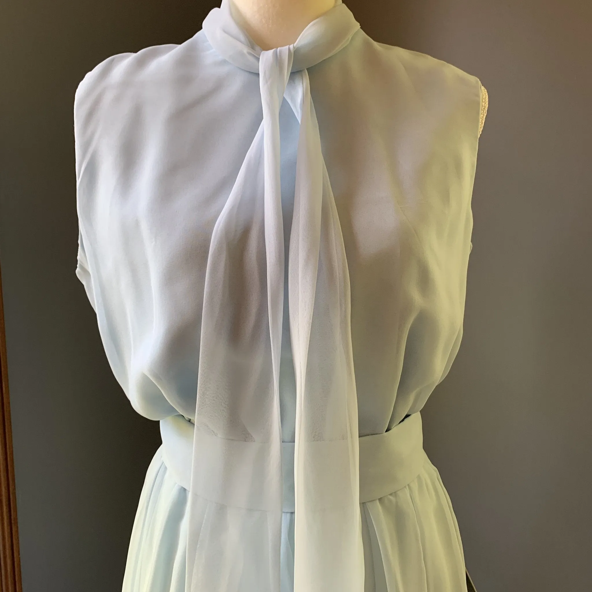 Vintage 1960s Jack Bryan Blue Chiffon Gown. Vintage Wedding or Festival Dress