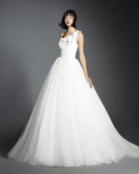 VRM393 - ONE-SHOULDER ROMANTIC GARDEN FLOWER GOWN