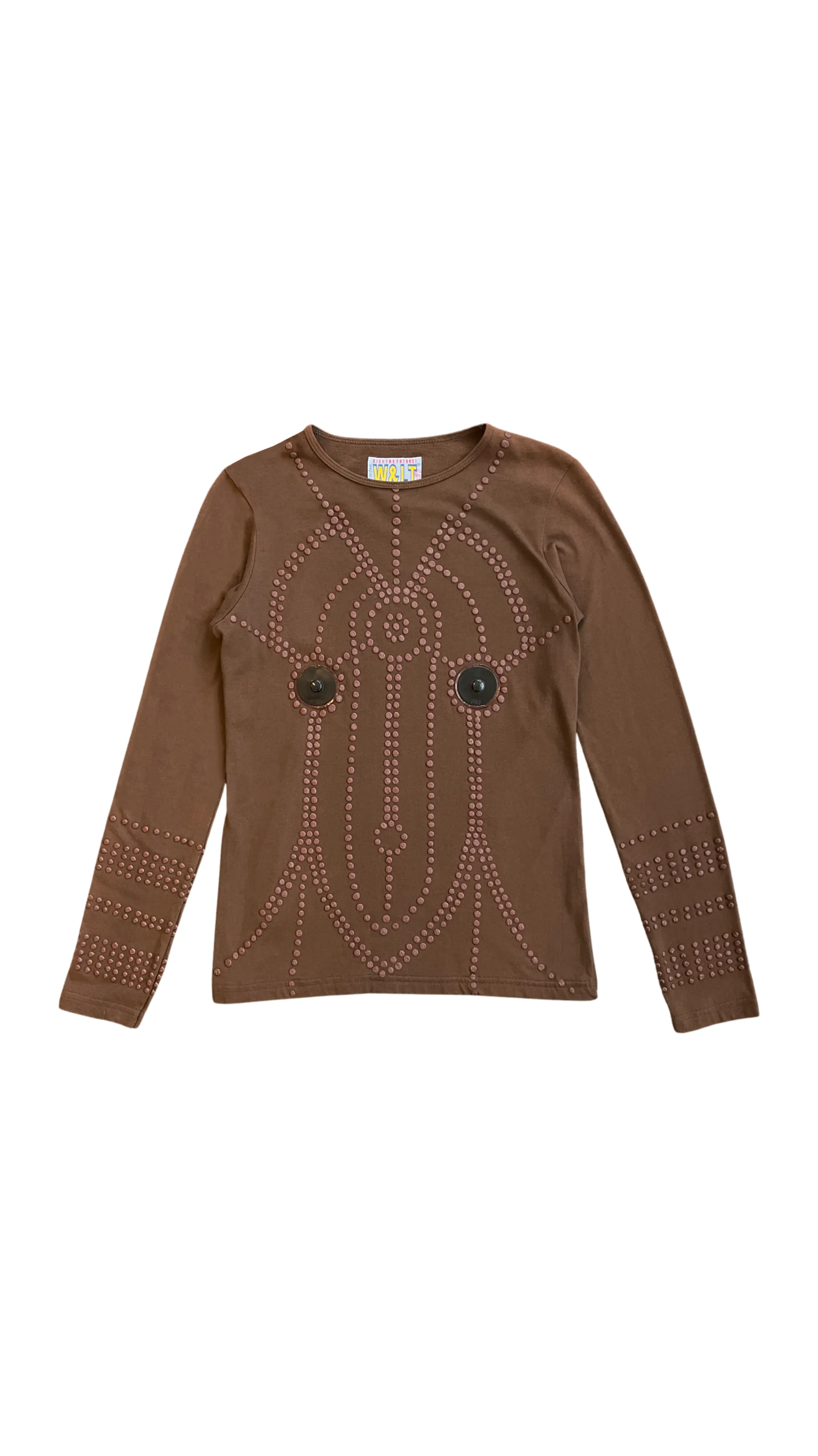 WALTER VAN BEIRENDONCK BROWN RUBBER NIPPLE TOP