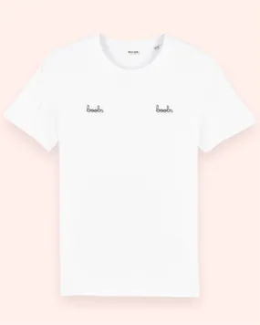 White Organic Cotton T-Shirt | Boobs