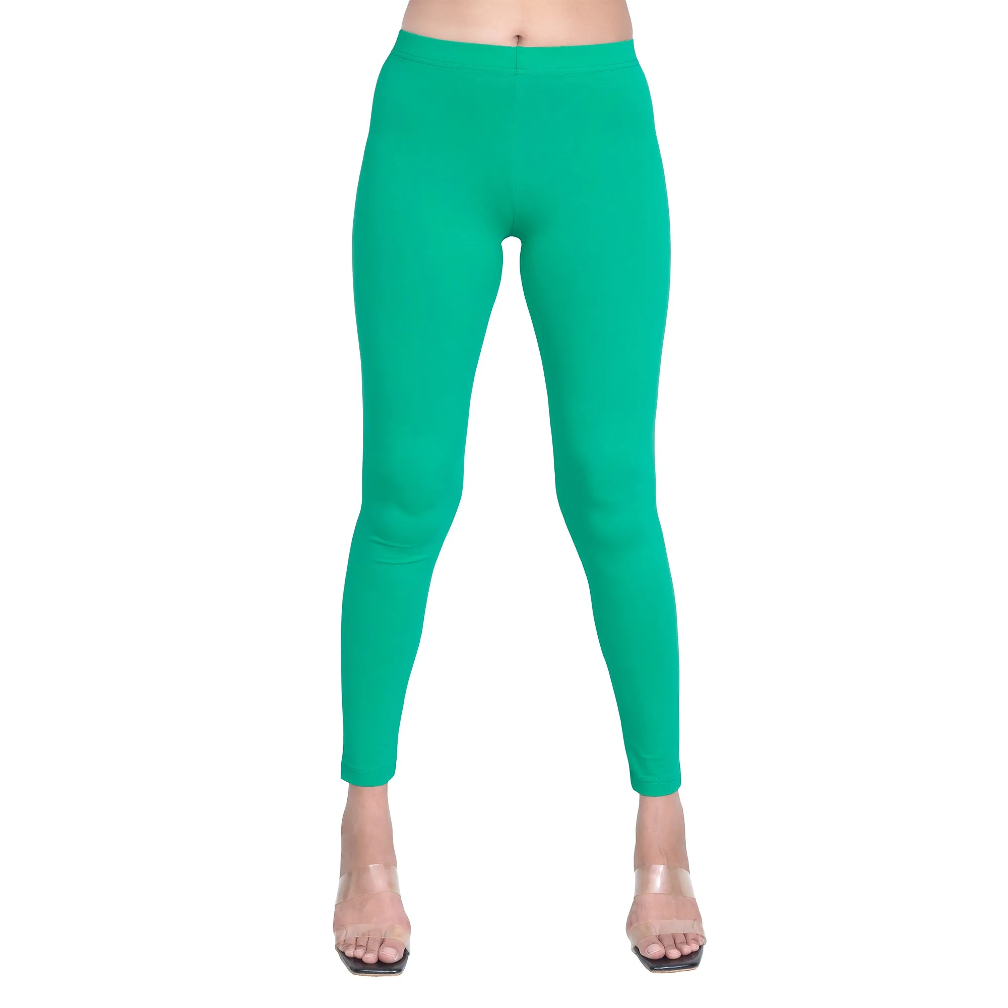 Women Spot Green Breathable Long Length Legging