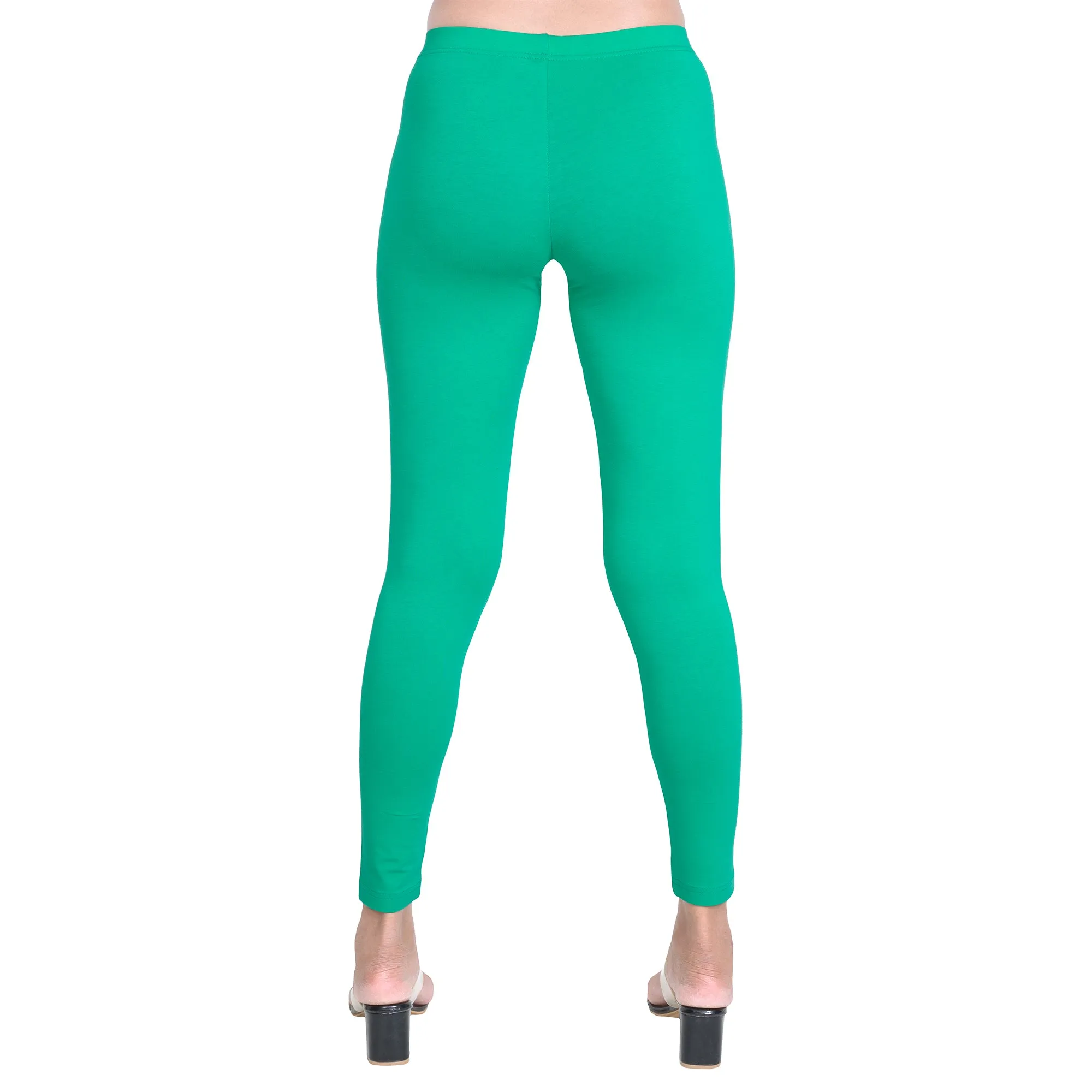 Women Spot Green Breathable Long Length Legging