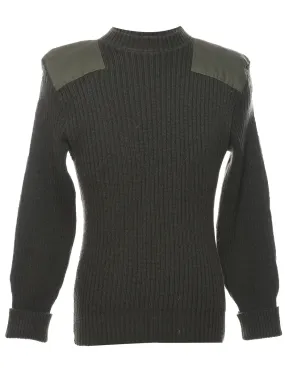 Wool Dark Green Jumper - M