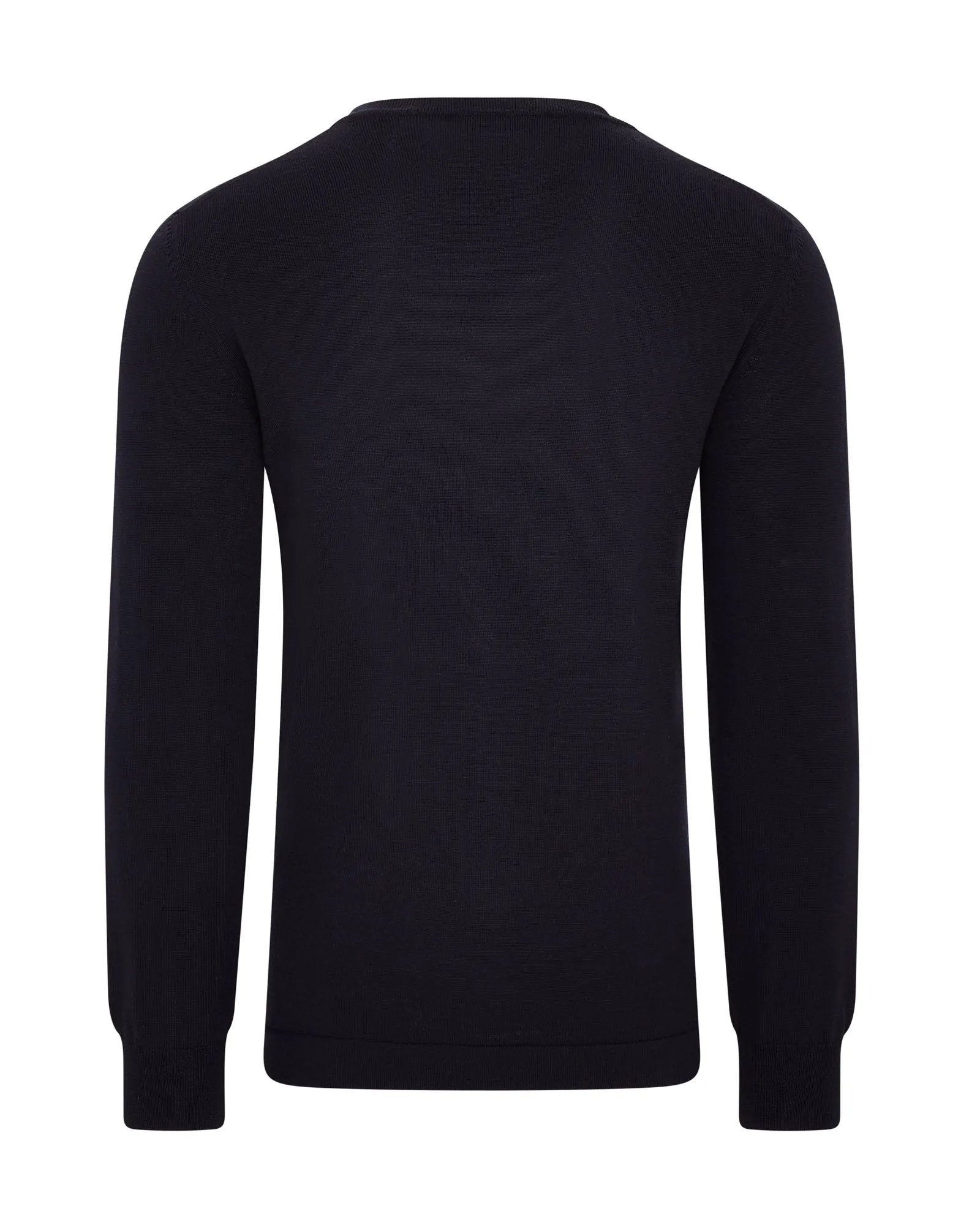 Zattura Travel Wool Crew Neck Knitted Jumper (Navy)