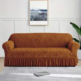 Zebra Velvet Sofa Cover (copper Colour)